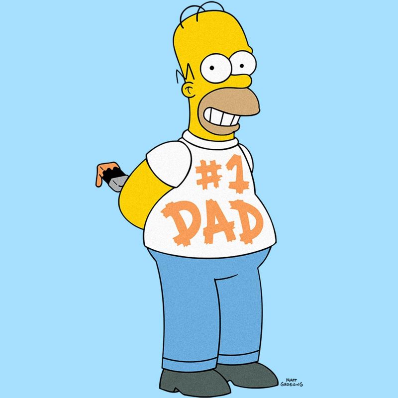 Men's The Simpsons Homer #1 Dad Paint T-Shirt, 2 of 5