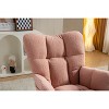 Vynxaria Pink Teddy Fabric Rocking Chair With Adjustable Footrest - 3 of 4