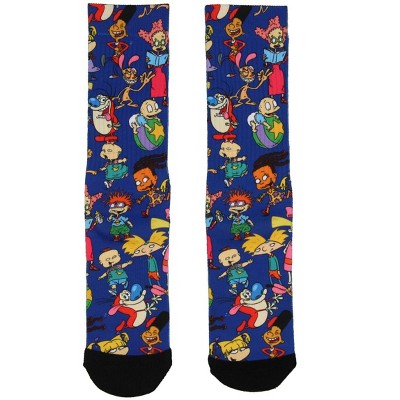 Nickelodeon Adult 90s Cartoon Sublimation Crew Socks