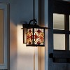 River of Goods 11.75" Stained Glass 1-Light Tiffany Style Bronze Outdoor Lantern Wall Sconce: ETL Listed, Metal Body, No Battery Required - 2 of 4