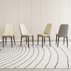 Vynxaria Set of 4 Beige and Gray Dining Chairs with Black Metal Legs - 4 of 4
