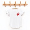 Cherry Hearts Pink Bow Patchwork Print - Flutter Sleeve Graphic T-Shirt - 2 of 4