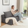 Foldable Sofa Bed with Memory Foam and Removable Cover, Convertible Floor Sleeper Chair for Guest Room, Lounge Couch with Backrest and Pillow-Koiai - 2 of 4