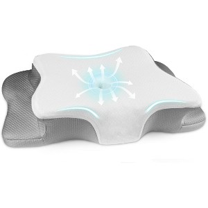LISM Contour Bed Pillow,Adjustable Bed Memory Foam Pillows for Side Back Stomach Sleeper - 1 of 4