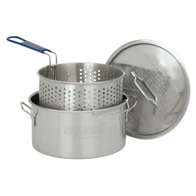 Bayou Classic 14-qt Stainless Fry Pot with Lid, Basket