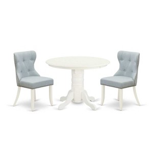 3-Piece Linen White Solid Wood Top-Dining Room Set-Seats 4 - 1 of 4