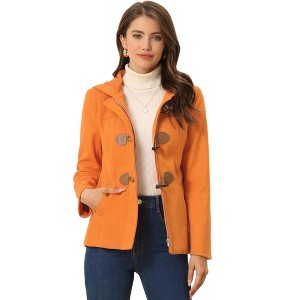 INSPIRE CHIC Women's Casual Winter Outwear Hooded Button Toggle Duffle Coat - 1 of 4