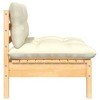 vidaXL Patio Middle Sofa with Cream Cushions Solid Pinewood - 3 of 4