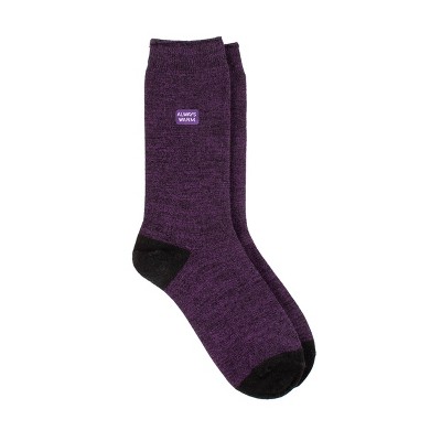 Always Warm by Heat Holders Women's Warm Twist Crew Socks - Purple 5-9