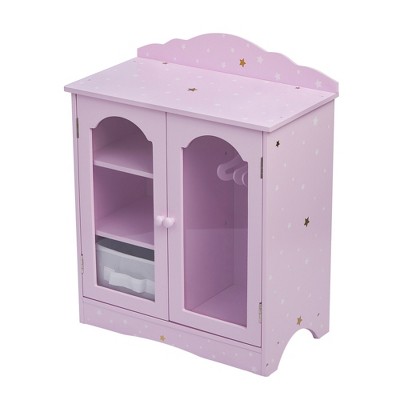 Olivia’s Little World Twinkle Stars 18” Dolls Closet with Hangers, Shelves, & Fabric Storage Bin