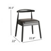 FONTOI Armchair Upholstered Chair Set of 2 with Solid Wood Legs,  Mid-Century Modern Accent Stools Set of 2 for Kitchen, Black, 22.8"*30.3"*22 - 3 of 4