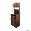 Vynxaria Bar Cabinet Console Table - Farmhouse Style, 2-Door Cabinet, 1 Drawer, White Finish - 3 of 4
