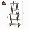 72" Bookshelf with Metal Frame, A-Shape Ladder Shelf with 5-Tier, Wood Bookcase with Adjustable Shelves & Function Bezel for Living Room Bedroom - 2 of 4