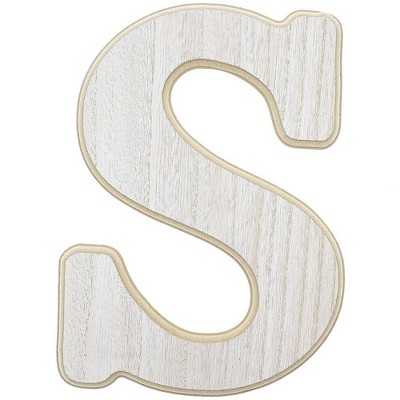 Genie Crafts Unfinished Wood 12-Inch Decorative Letters S Alphabet for DIY Crafts & Home Wall Decor