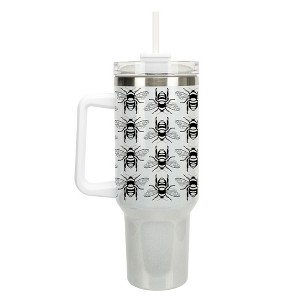 Elanze Designs Honey Queen Bumble Bee Hive 40 oz. Stainless Steel, Large Water Bottle Coffee Mug, Spill & Leak Resistant, Thermal Travel Tumbler with - 1 of 1