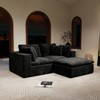 Dexmalle No Assembly Required Corduroy Upholstered Modular Sectional Sofa with Ottoman,Black - 4 of 4