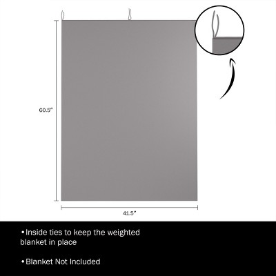 Gray Cotton Weighted Throw Blanket Cover with Zipper Closure