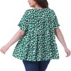 Agnes Orinda Women's Plus Size Polka Dots Casual Round Neck Flutter Sleeve Peplum Babydoll Blouses - 4 of 4