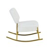 CAVINAS Bean Bag sofa Lazy Sofa, Suede Material Cushioned Rocking Chair, Cushioned Seat, White Rocking Chair with Backrest and Golden Metal Legs - 4 of 4