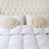Boho Round Throw Pillow with Cute Handmade Pom Poms Tassels 18 Inch, Decorative Circular Knitted Crochet Cushion for Couch, Sofa, Chair, Bed, Beige - 3 of 4