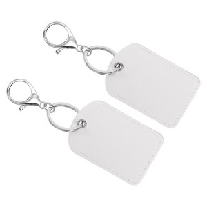 Unique Bargains PU Leather Keychain Fobs with Key Rings for DIY Crafts 2 Pcs - 1 of 4