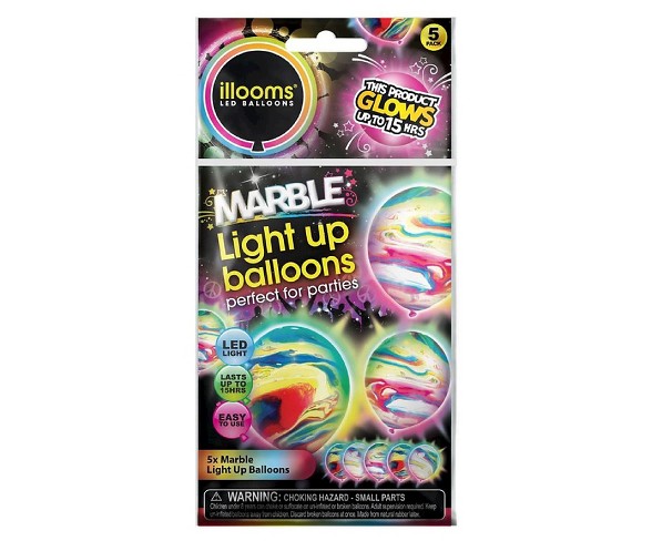 5ct illooms&#174; LED Light Up Marble Balloon