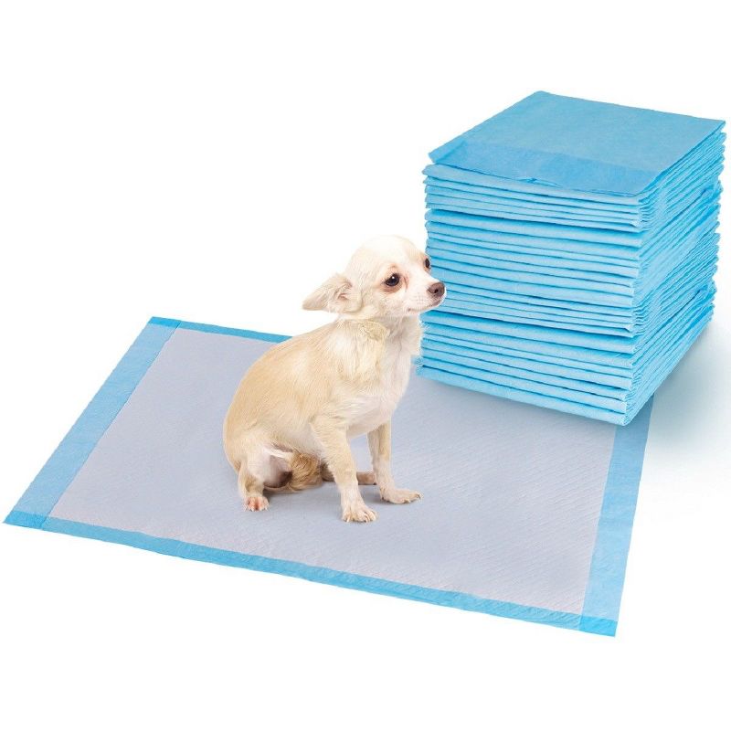 Costway 150 PCS Puppy Pet Pads Dog Cat Wee Pee Piddle Pad Training Underpads (24'' x 36''), 1 of 9