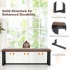 Tangkula Set of 2 56.5"L Wood Dining Bench Metal Frame w/ Adjustable Footpads Entryway Coffee - 3 of 4