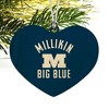 Millikin University Big Blue Logo Heart Love Wood Christmas Tree Holiday Ornament - 2 of 3