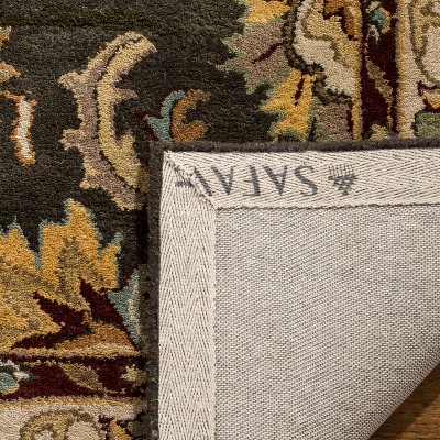 Heritage Black and Ivory Hand-Tufted Wool Square Rug, 6' x 6'