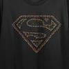 Superman Shield Dotted Colors Crew Neck Short Sleeve Women's Black Crop T-shirt - 2 of 3