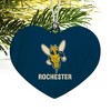 University of Rochester Primary Logo Heart Love Wood Christmas Tree Holiday Ornament - 2 of 3