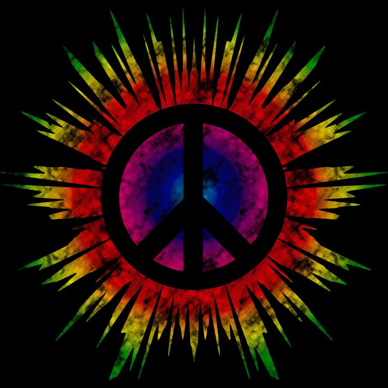 Junior's Design By Humans Tie Dye Peace Sign By Mel00 T-Shirt, 2 of 4