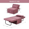 Ainfox Multi-Function Folding Ottoman Couch Bed with Adjustable Backrest Modern Convertible Chair for Living Room Apartment Office - 3 of 4