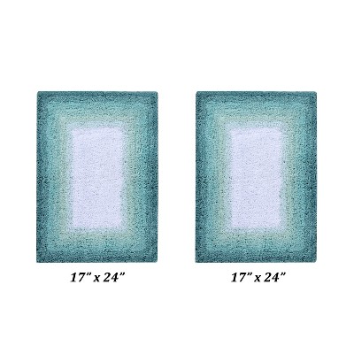 Torrent Collection 2 Piece 100% Soft Cotton Tufted Weave Bath Rug Set, Ombre Pattern, Super Soft & Absorbent, Machine Washable Bathroom Mats