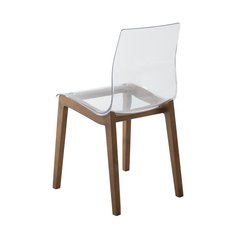 Leisuremod Marsden Modern Plastic Dining Side Chair With Beech Wood Legs, 4 of 12