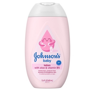 Johnson's Moisturizing Mild Pink Baby Body Lotion, Coconut Oil for Delicate Skin, Hypoallergenic - 13.6 fl oz