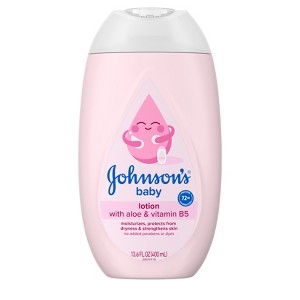 Johnson's Moisturizing Mild Pink Baby Body Lotion, Coconut Oil for Delicate Skin, Hypoallergenic - 13.6 fl oz - 1 of 4