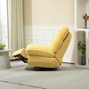 Okak Elegant Swivel Recliner Adjustable Chair Accent Chair with Soft Cushion Chenille Glider Chair Sofa with Metal Base for Lounge Bedroom, Yellow - 3 of 4
