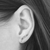 Black Bow Jewelry 4 x 23mm (7/8 Inch) 14k White Gold Polished Fancy Ear Climber Earrings - 3 of 4