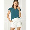 INSPIRE CHIC Women's Work Business Casual Plain Cap Sleeve Blouse - 3 of 4