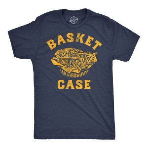 Mens Funny T Shirts Basket Case Sarcastic Frech Fries Graphic Tee For Men - Crazy Dog Men's T Shirt - 1 of 4