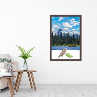Whiskey Brown Rustic Wood Wall Picture Frame 24x36 Inches