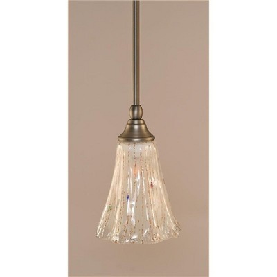 Toltec Lighting Any 1 - Light Pendant in  Brushed Nickel with 5.5" Fluted Frosted Crystal Shade
