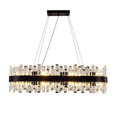 35" 16 Lights K9 Crystal Ceiling Light Modern Chandeliers