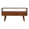 35.40" Solid Wood TV Stand Contemporary Media Unit with Two Drawers, Large Open Slot and Nordic Style Legs for Living Room and Bedroom - 2 of 4