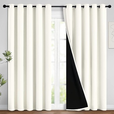 Yakamok Room Darkening Thermal Insulated Blackout Curtains for Bedroom (62Wx84L,Cream 2 Panels)