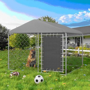 Erommy 6'x6' Outdoor Dog Kennel with Secure Lock, Outside Dog Kennels with UV & Waterproof Cover for Backyard - 1 of 4