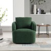 30.3"W Boucle Upholstered 360 Degree Swivel Accent Single Sofa Chair, Ivory/Charcoal/Green/Navy/Mustard, 4W-ModernLuxe - 2 of 4