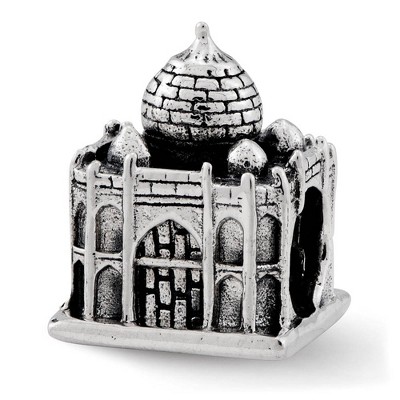 Black Bow Jewelry Antiqued Sterling Silver 3D Taj Mahal Bead Charm
